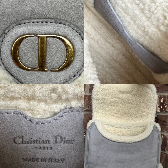 Christian Dior Bobby Flap Bag Shearling and Suede Medium 69901 - Picture 14 of 15
